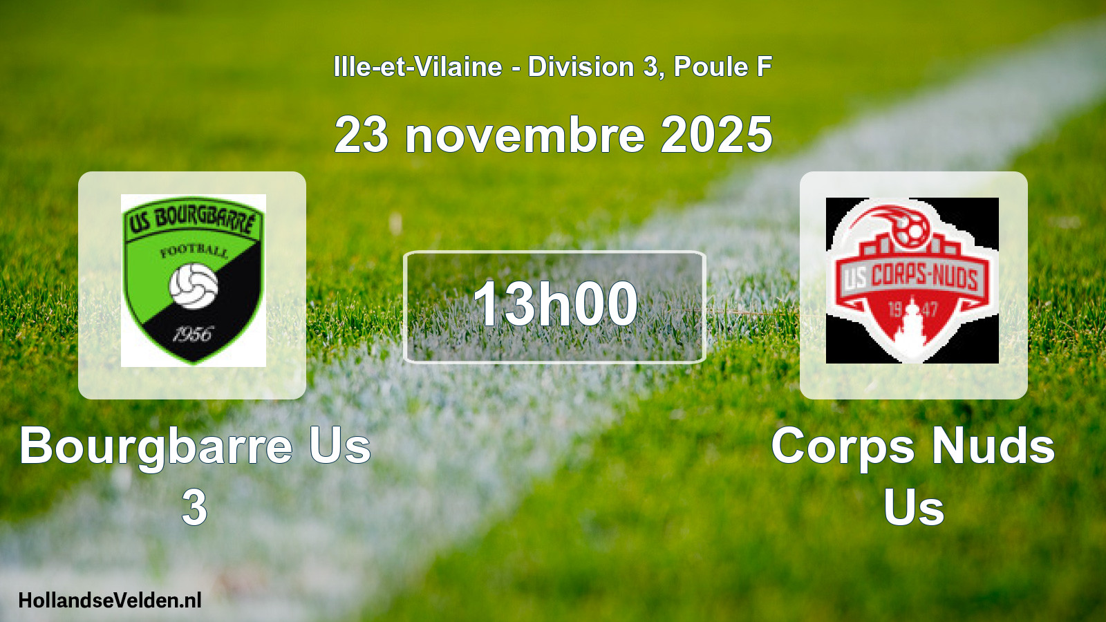 Scheduled Match: Bourgbarre Us 3 - Corps Nuds Us (23 November 2025)