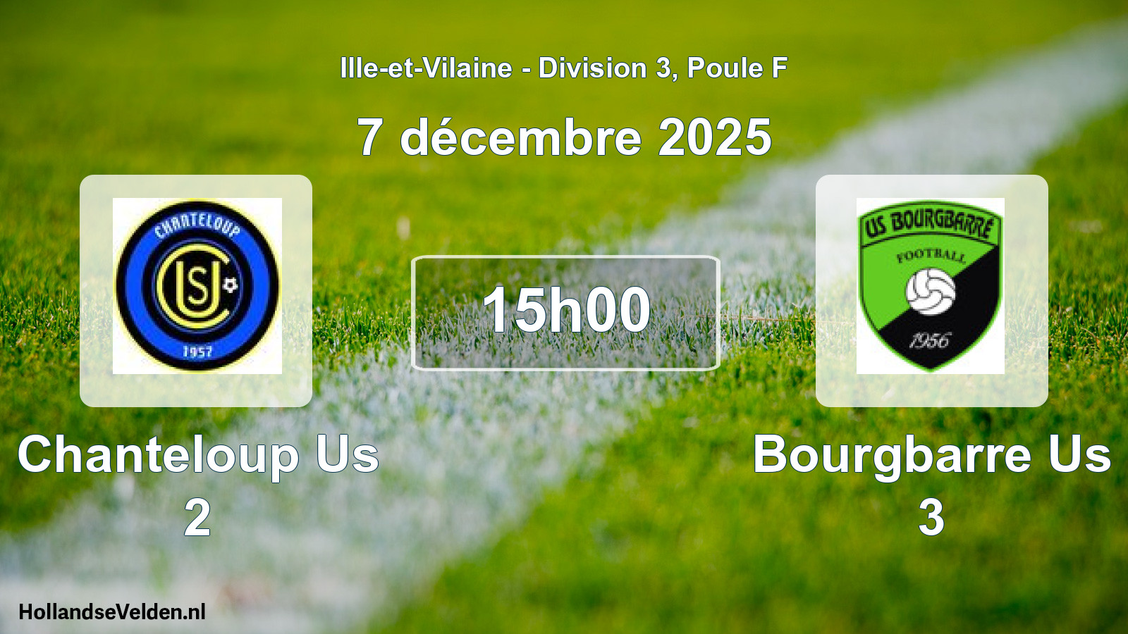 Geplande wedstrijd: Chanteloup Us 2 - Bourgbarre Us 3 (7 décembre 2025)