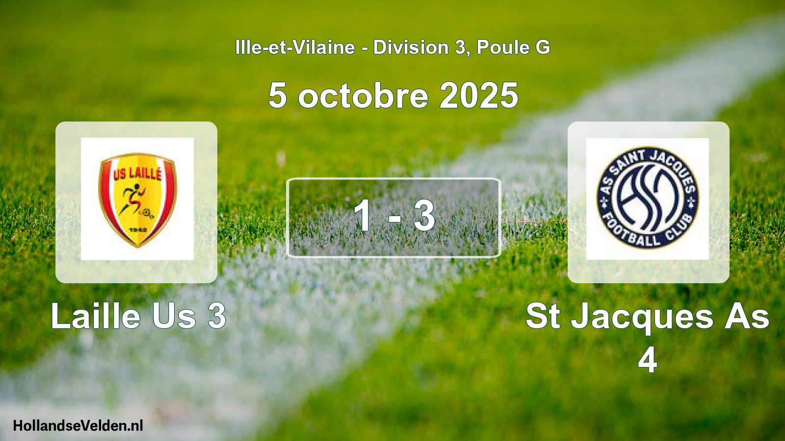 Gespeelde wedstrijd: Laille Us 3 - St Jacques As 4 1 - 3 (5 oktober 2025)