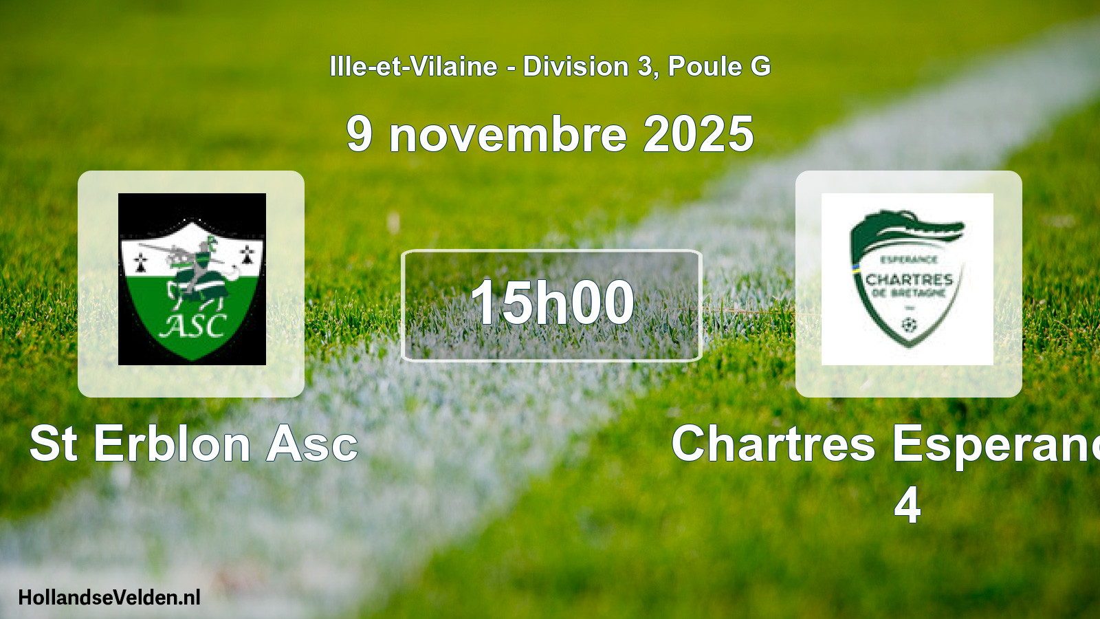 Geplande wedstrijd: St Erblon Asc - Chartres Esperance 4 (9 novembre 2025)