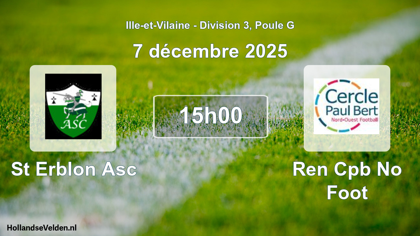 Geplande wedstrijd: St Erblon Asc - Ren Cpb No Foot (7 décembre 2025)