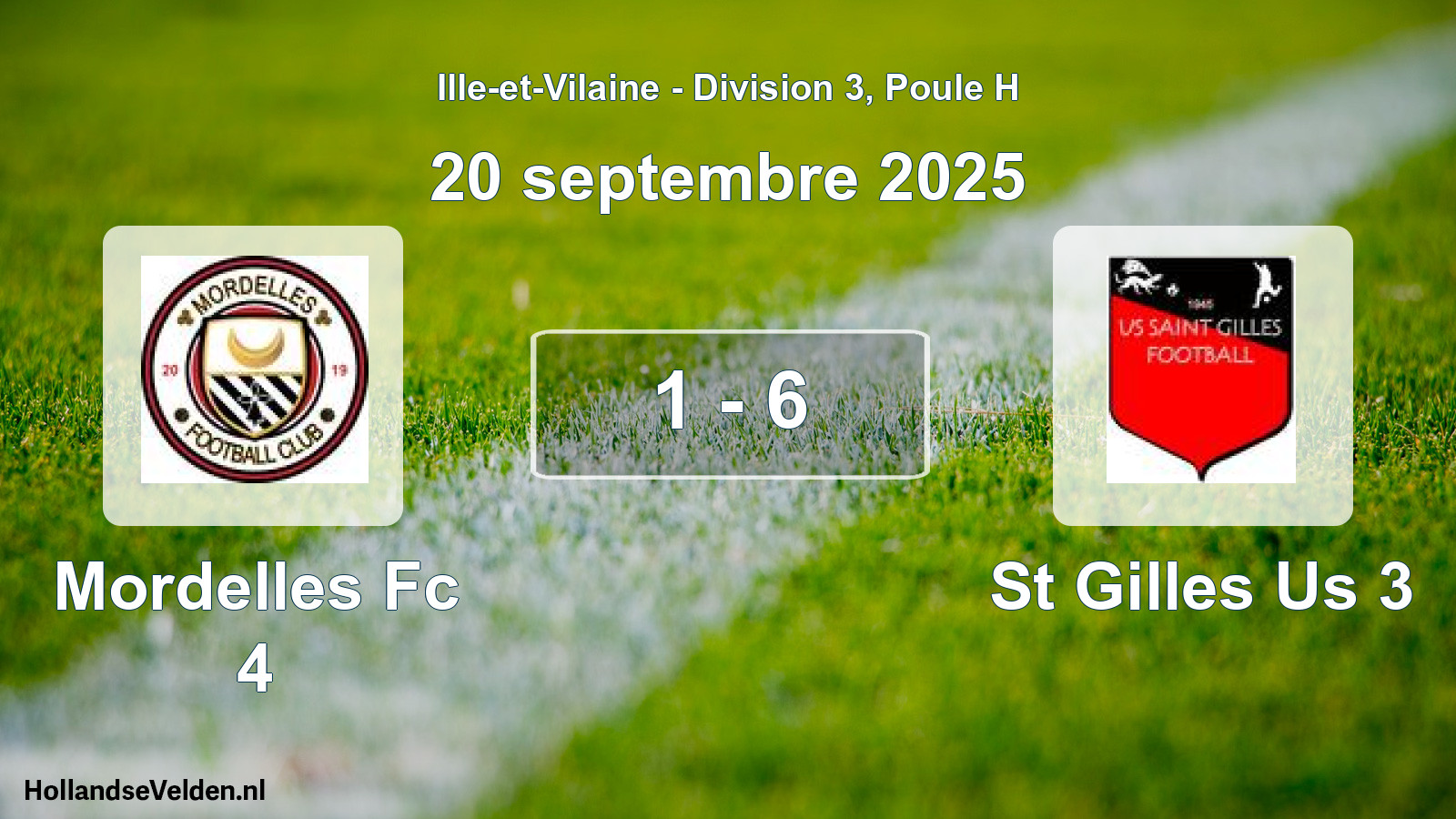 Gespeelde wedstrijd: Mordelles Fc 4 - St Gilles Us 3 1 - 6 (20 september 2025)