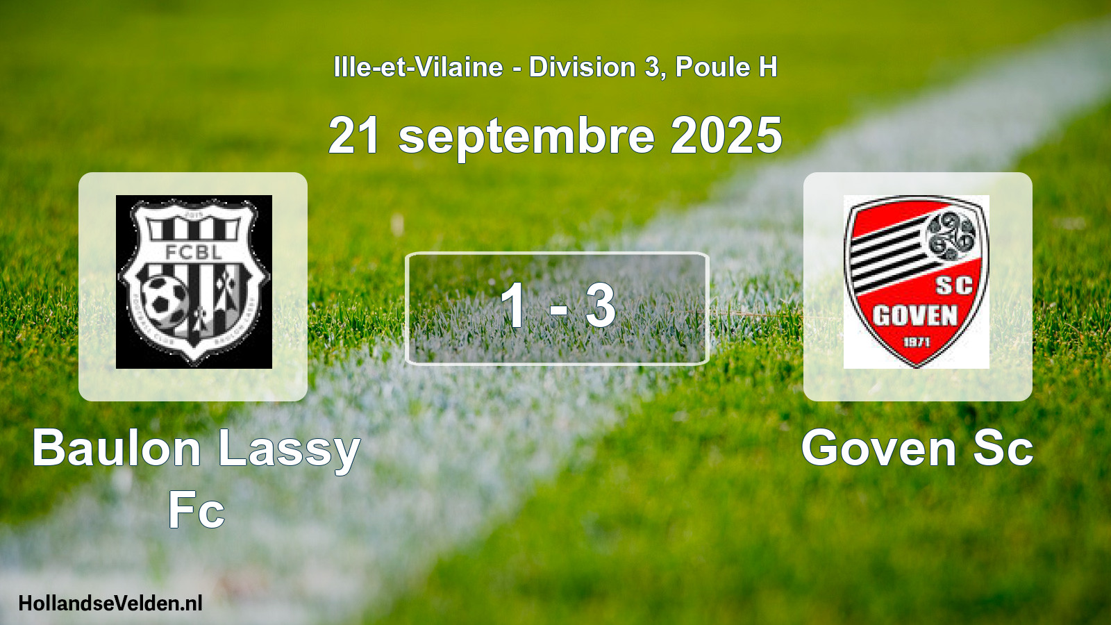 Gespeelde wedstrijd: Baulon Lassy Fc - Goven Sc 1 - 3 (21 september 2025)