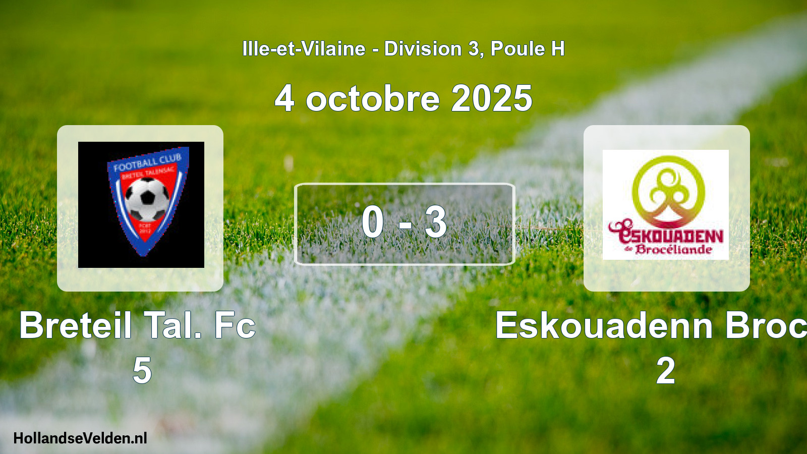 Gespeelde wedstrijd: Breteil Tal. Fc 5 - Eskouadenn Brocel 2 0 - 3 (4 oktober 2025)