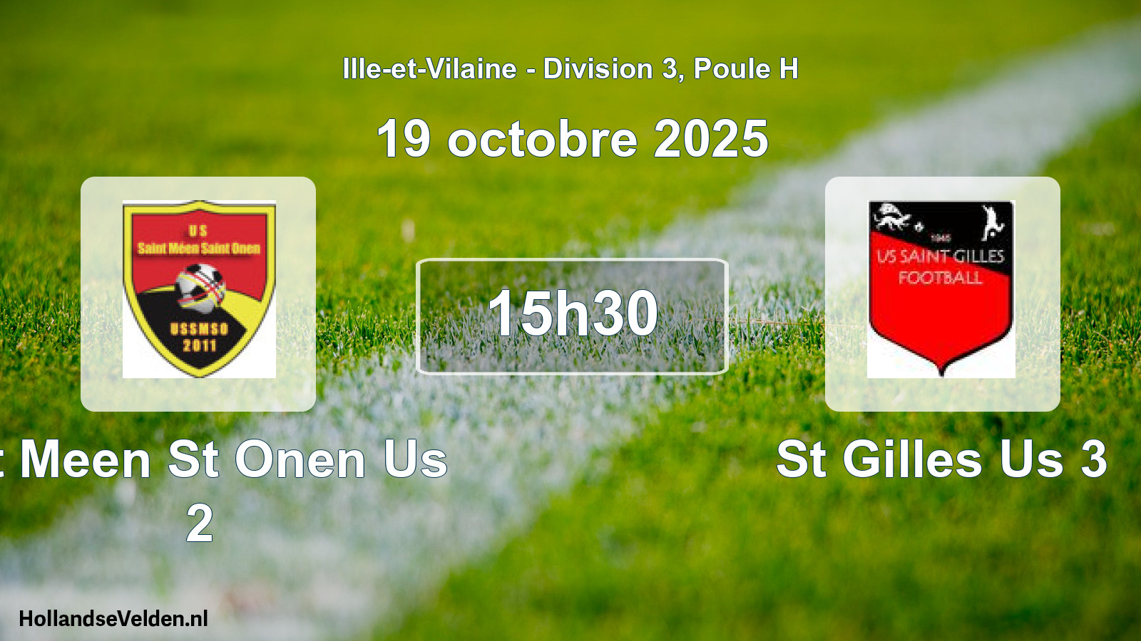 Geplande wedstrijd: St Meen St Onen Us 2 - St Gilles Us 3 (19 octobre 2025)