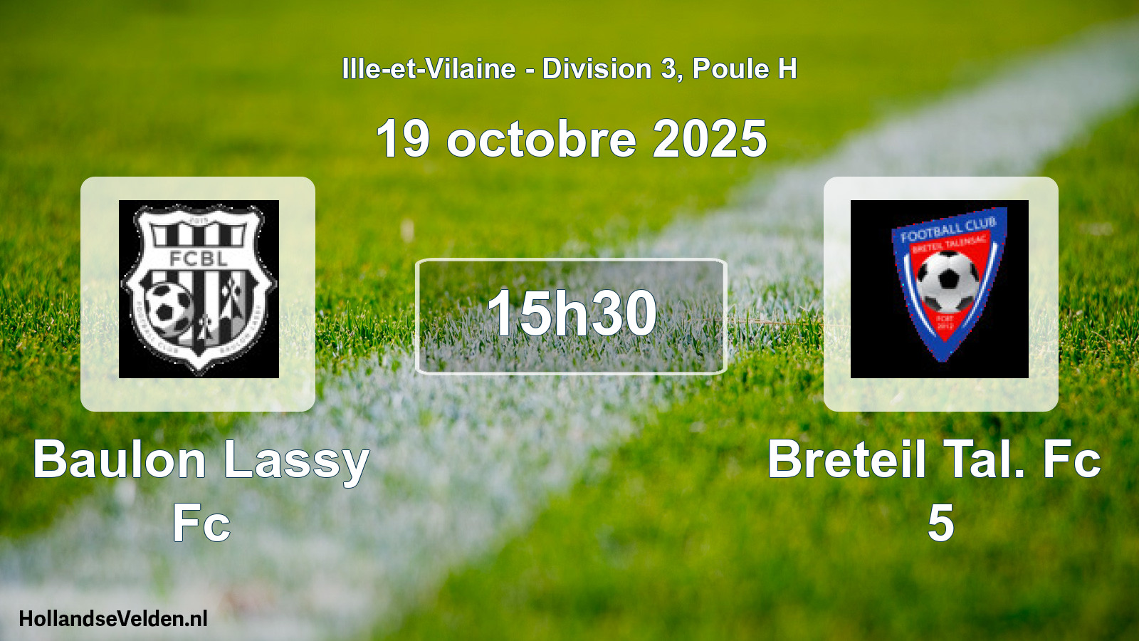 Geplande wedstrijd: Baulon Lassy Fc - Breteil Tal. Fc 5 (19 oktober 2025)