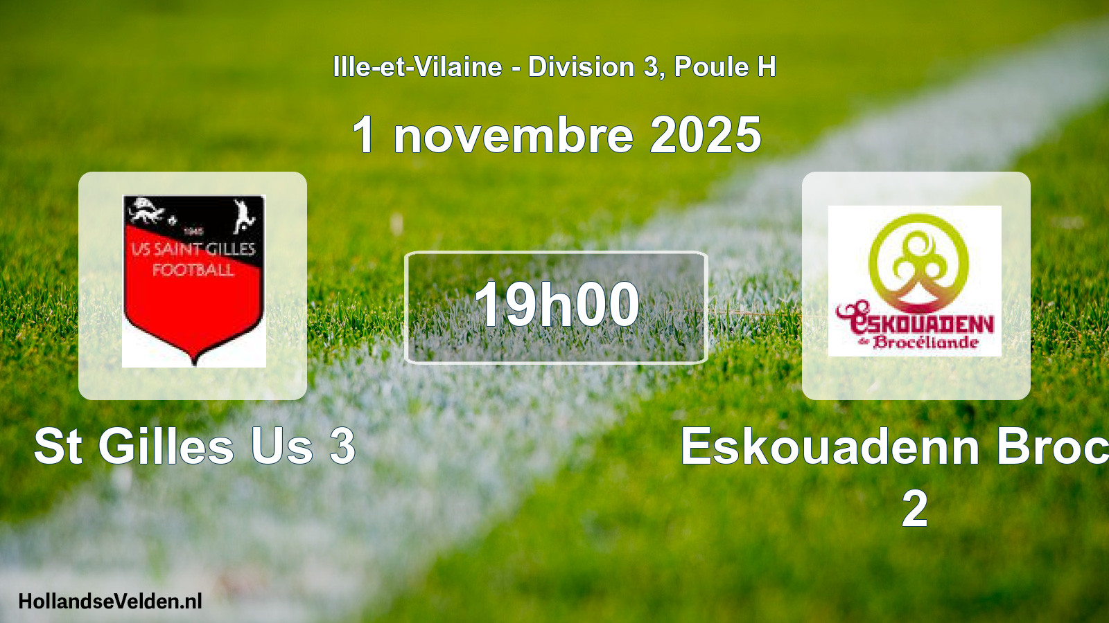 Geplande wedstrijd: St Gilles Us 3 - Eskouadenn Brocel 2 (1 novembre 2025)