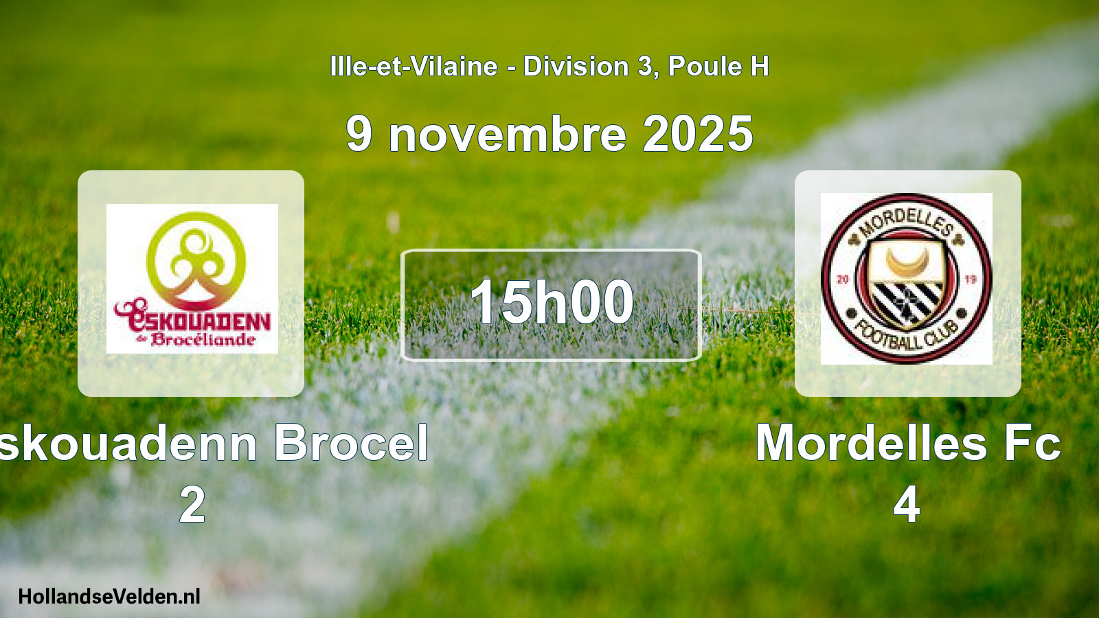 Geplande wedstrijd: Eskouadenn Brocel 2 - Mordelles Fc 4 (9 novembre 2025)