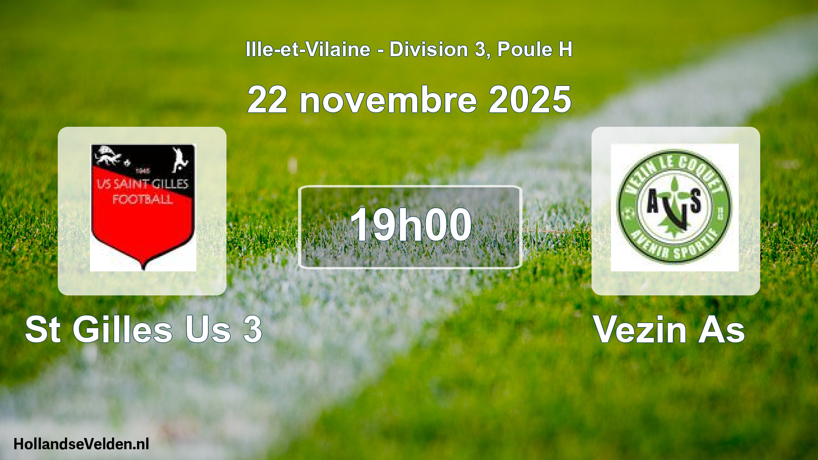 Scheduled Match: St Gilles Us 3 - Vezin As (22 November 2025)