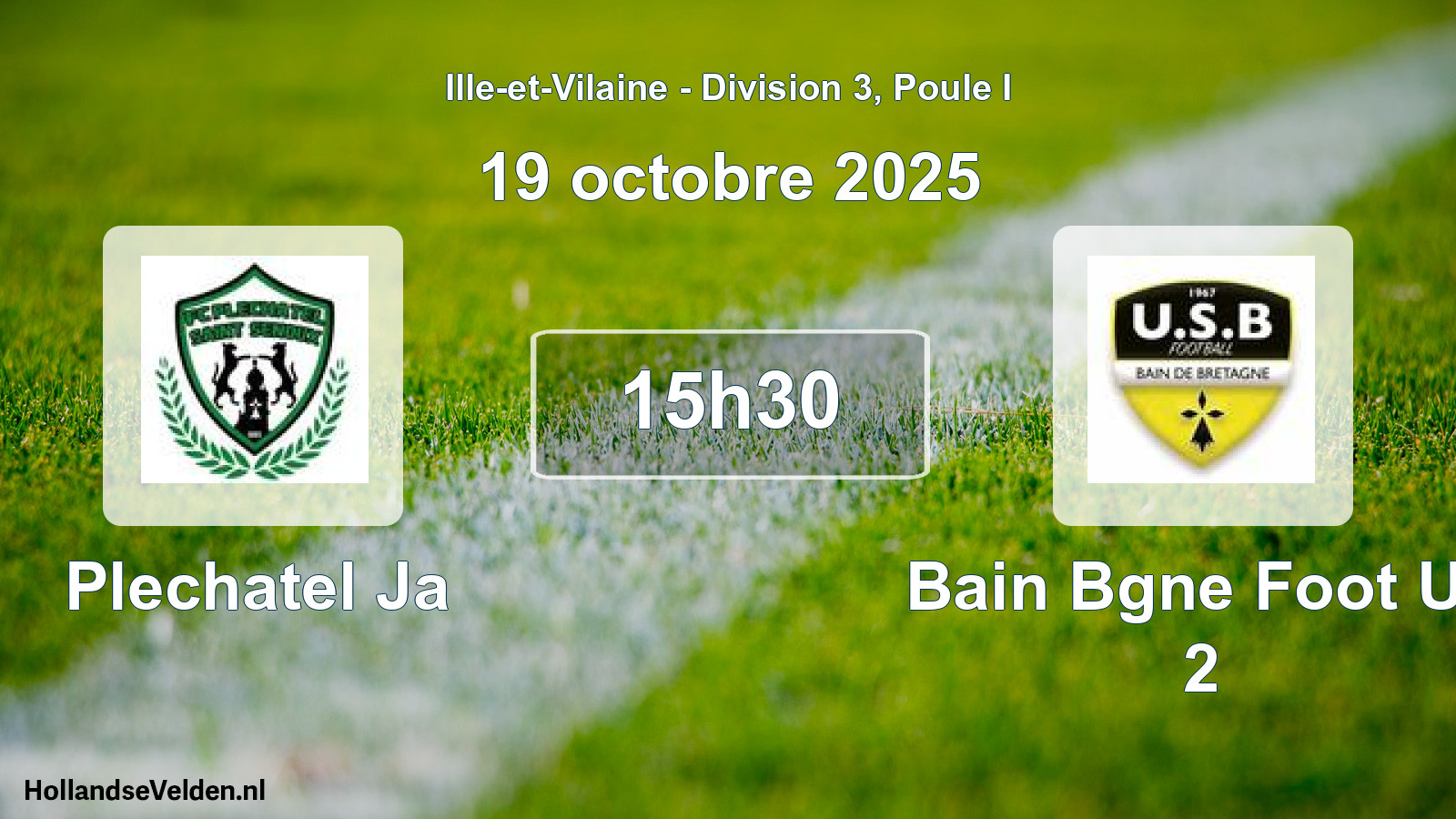 Geplande wedstrijd: Plechatel Ja - Bain Bgne Foot Us 2 (19 oktober 2025)