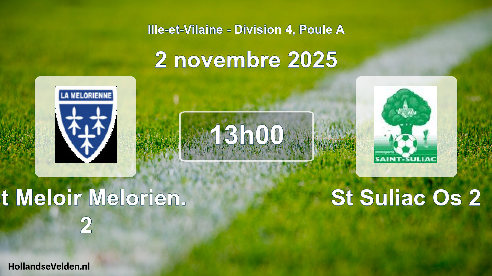 Geplande wedstrijd: St Meloir Melorien. 2 - St Suliac Os 2 (2 november 2025)