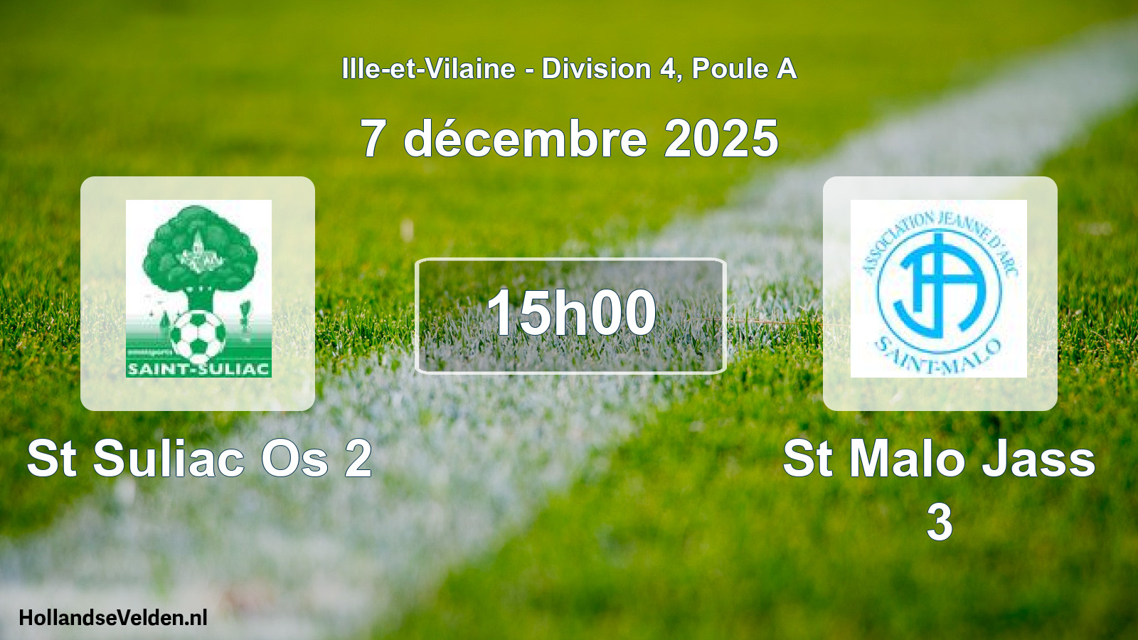 Geplande wedstrijd: St Suliac Os 2 - St Malo Jass 3 (7 december 2025)