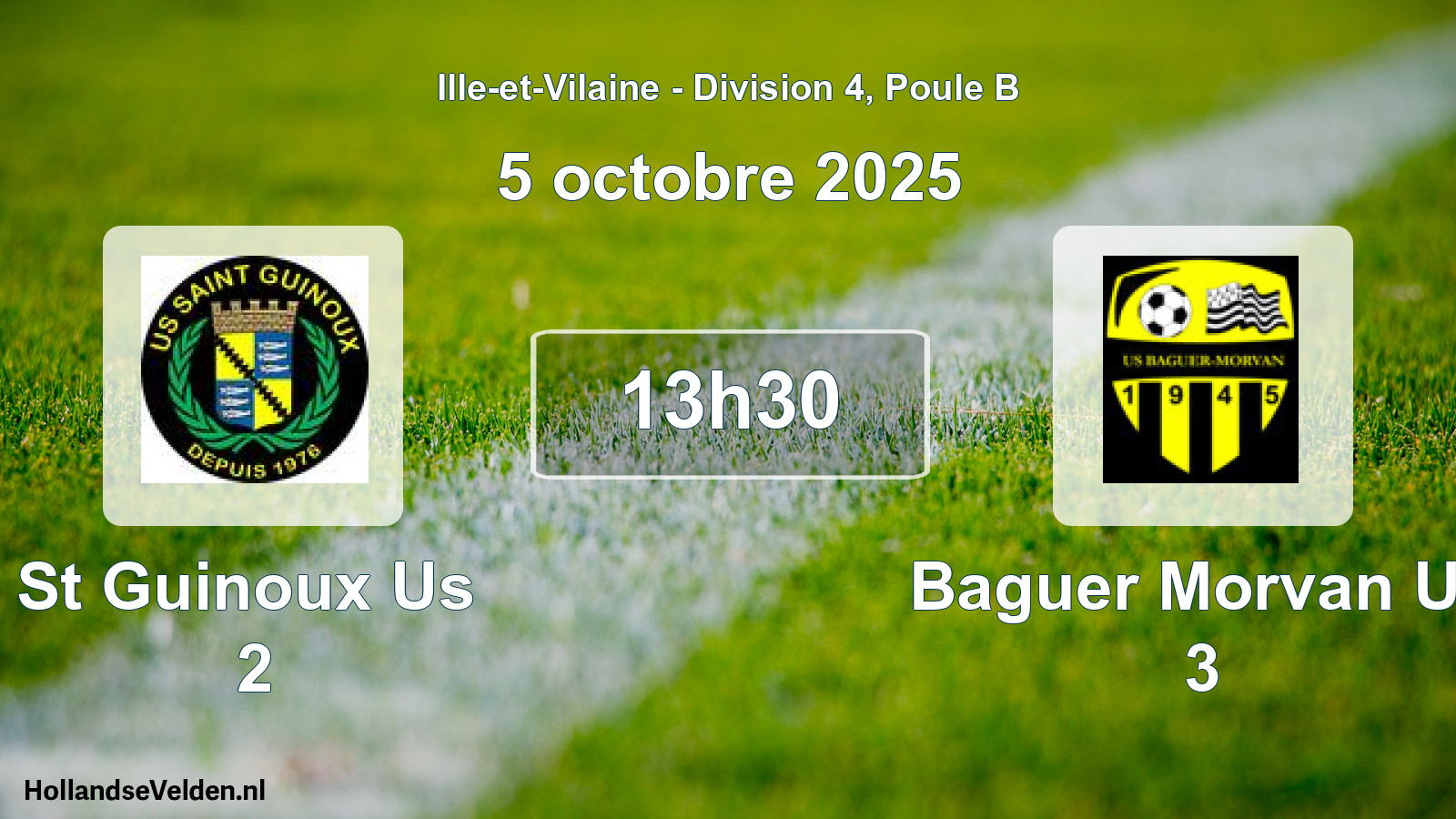 Scheduled Match: St Guinoux Us 2 - Baguer Morvan Us 3 (5 October 2025)