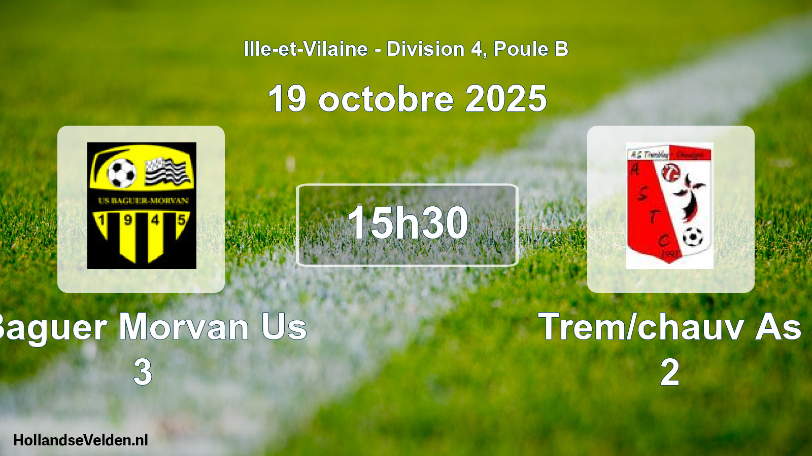 Scheduled Match: Baguer Morvan Us 3 - Trem/chauv As 2 (19 October 2025)