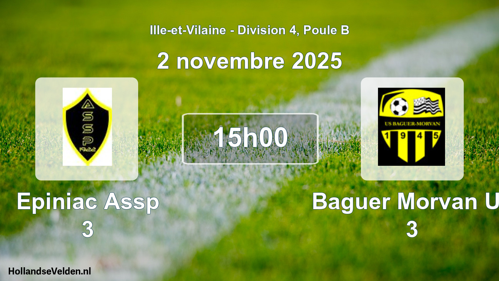 Geplande wedstrijd: Epiniac Assp 3 - Baguer Morvan Us 3 (2 novembre 2025)