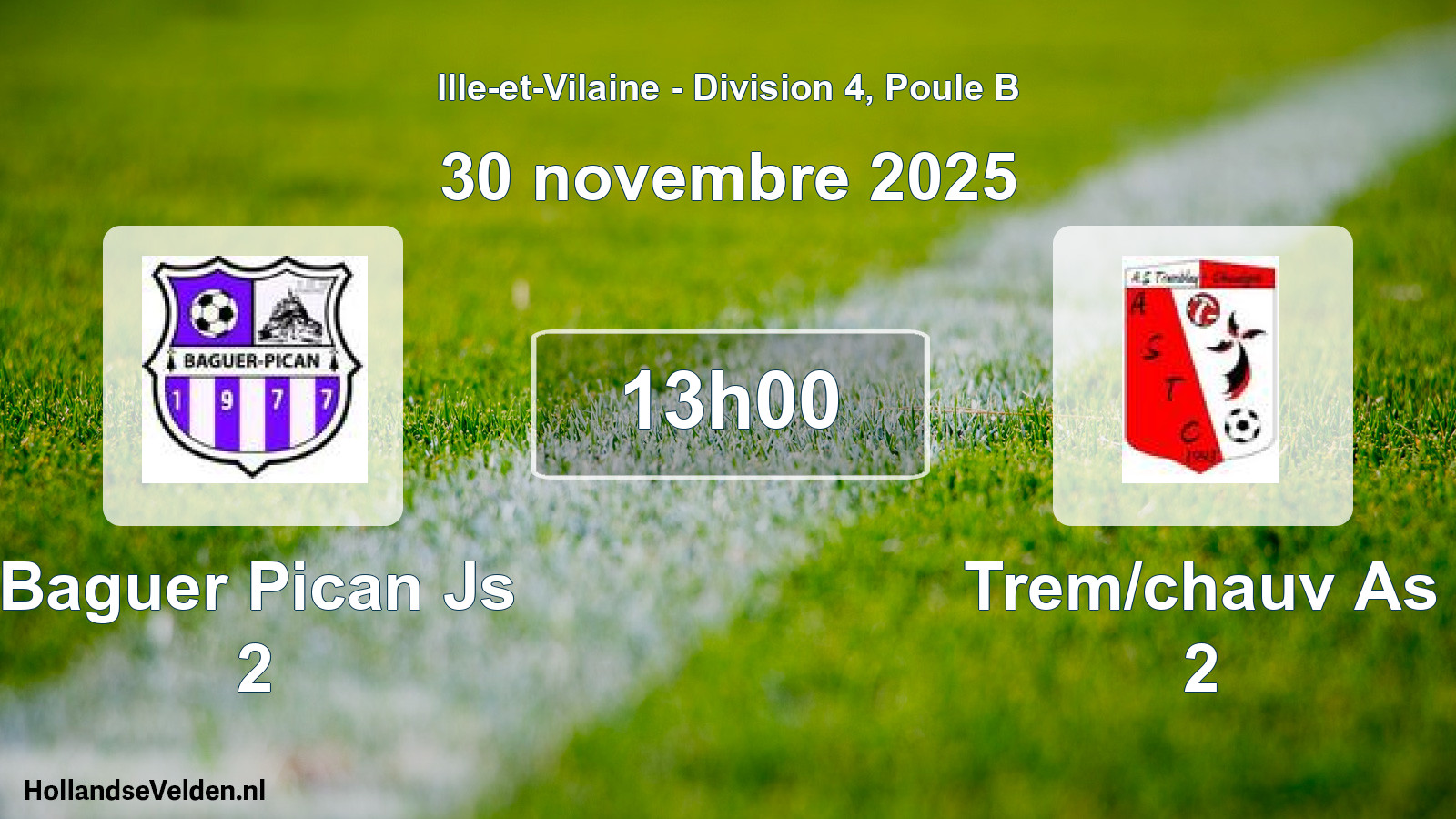 Geplande wedstrijd: Baguer Pican Js 2 - Trem/chauv As 2 (30 novembre 2025)