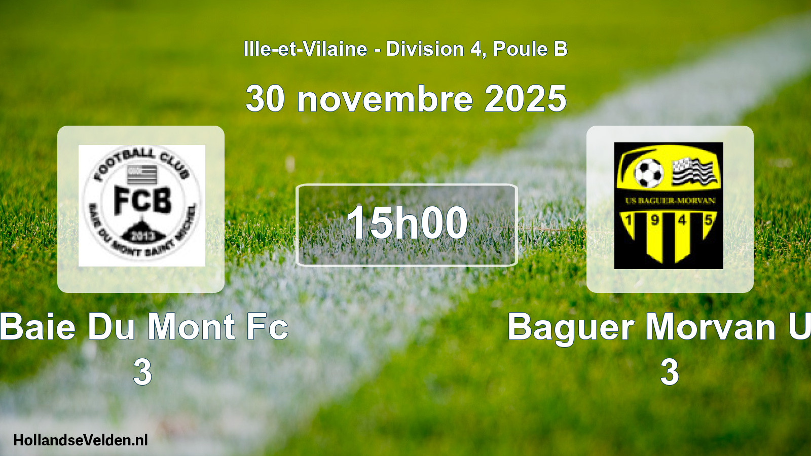 Scheduled Match: Baie Du Mont Fc 3 - Baguer Morvan Us 3 (30 November 2025)
