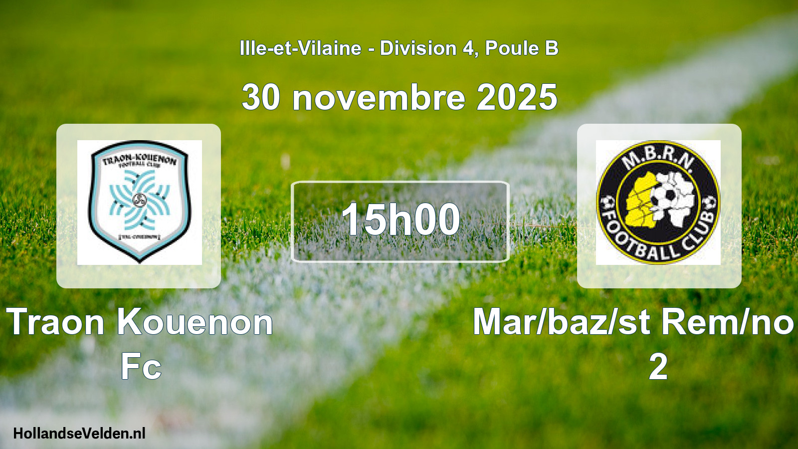 Scheduled Match: Traon Kouenon Fc - Mar/baz/st Rem/no Fc 2 (30 November 2025)