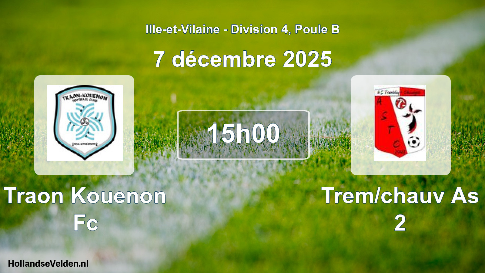 Geplande wedstrijd: Traon Kouenon Fc - Trem/chauv As 2 (7 décembre 2025)