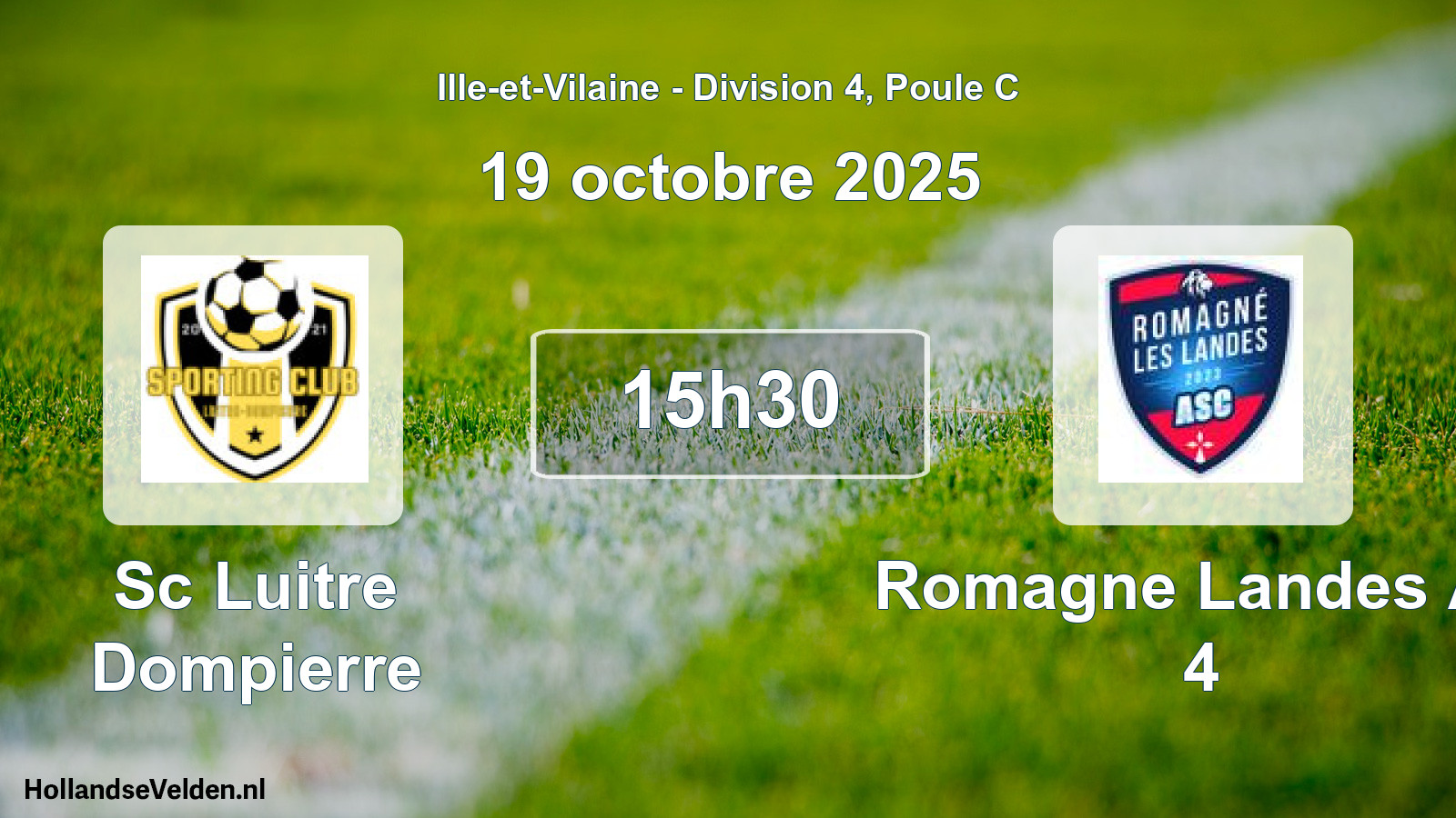 Geplande wedstrijd: Sc Luitre Dompierre - Romagne Landes As 4 (19 oktober 2025)