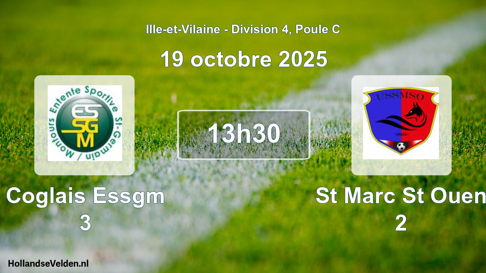 Geplande wedstrijd: Coglais Essgm 3 - St Marc St Ouen 2 (19 octobre 2025)