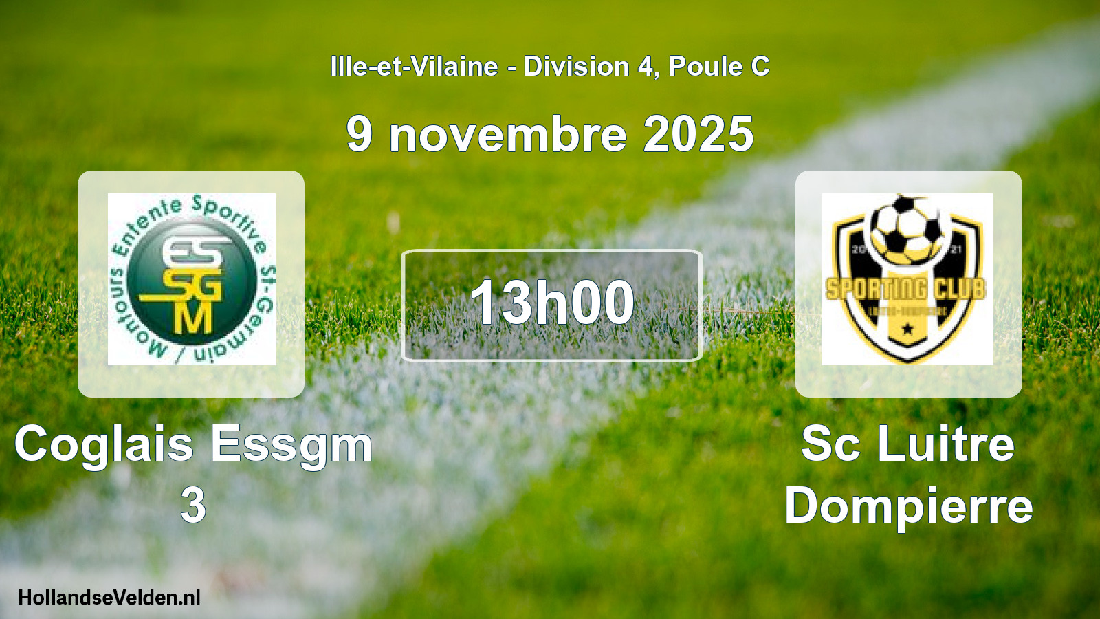 Geplande wedstrijd: Coglais Essgm 3 - Sc Luitre Dompierre (9 novembre 2025)