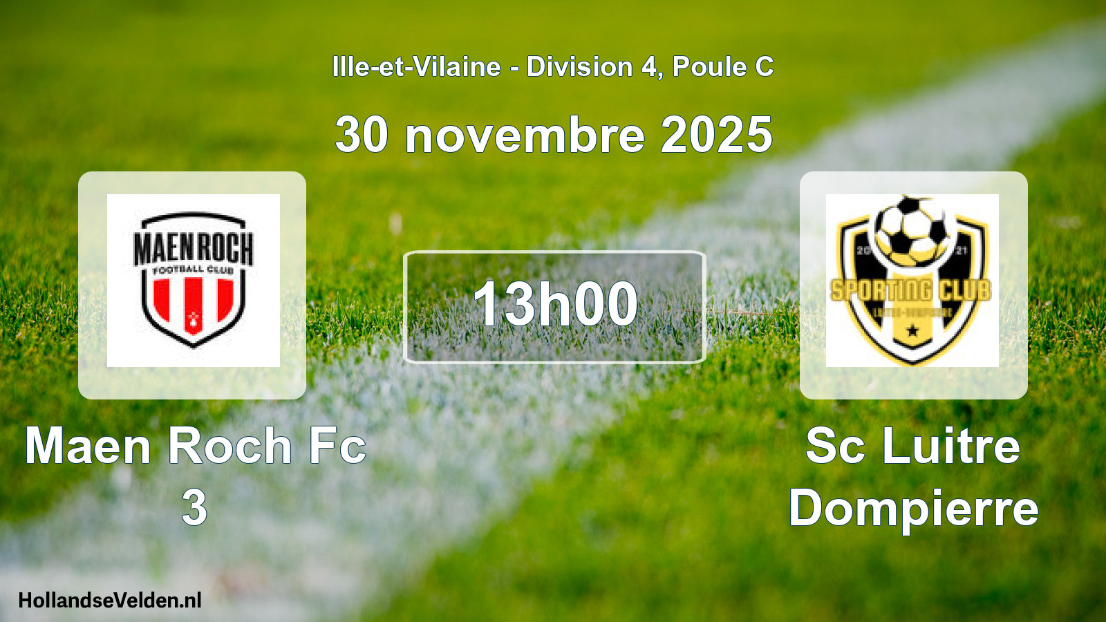 Scheduled Match: Maen Roch Fc 3 - Sc Luitre Dompierre (30 November 2025)