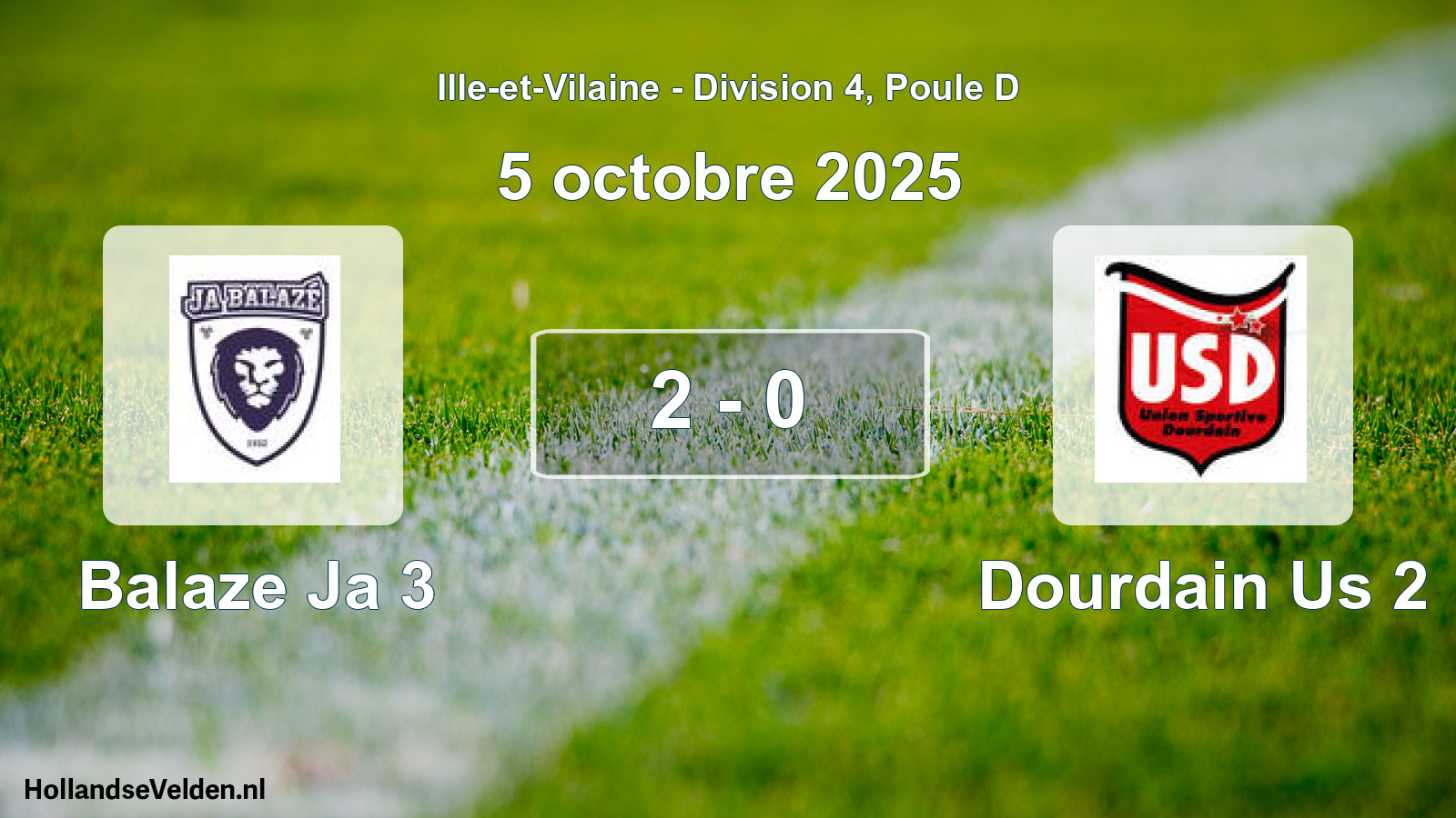 Total number of matches played: Balaze Ja 3 - Dourdain Us 2 2 - 0 (5 October 2025)