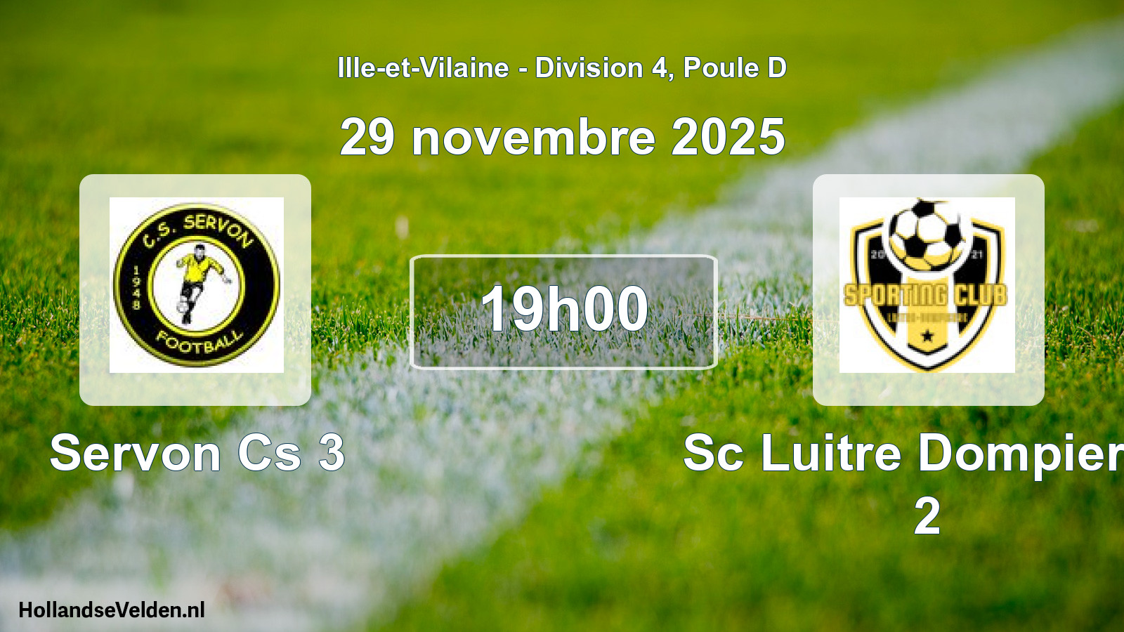 Geplande wedstrijd: Servon Cs 3 - Sc Luitre Dompierre 2 (29 novembre 2025)