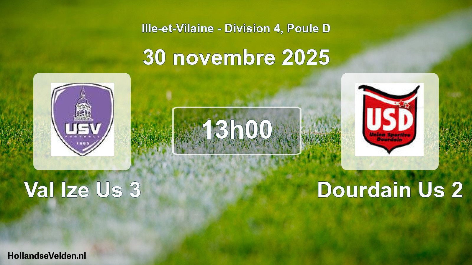 Scheduled Match: Val Ize Us 3 - Dourdain Us 2 (30 November 2025)