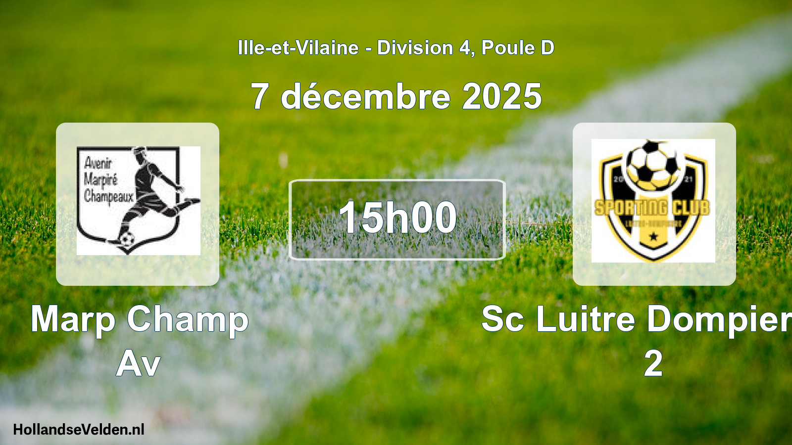 Geplande wedstrijd: Marp Champ Av - Sc Luitre Dompierre 2 (7 décembre 2025)