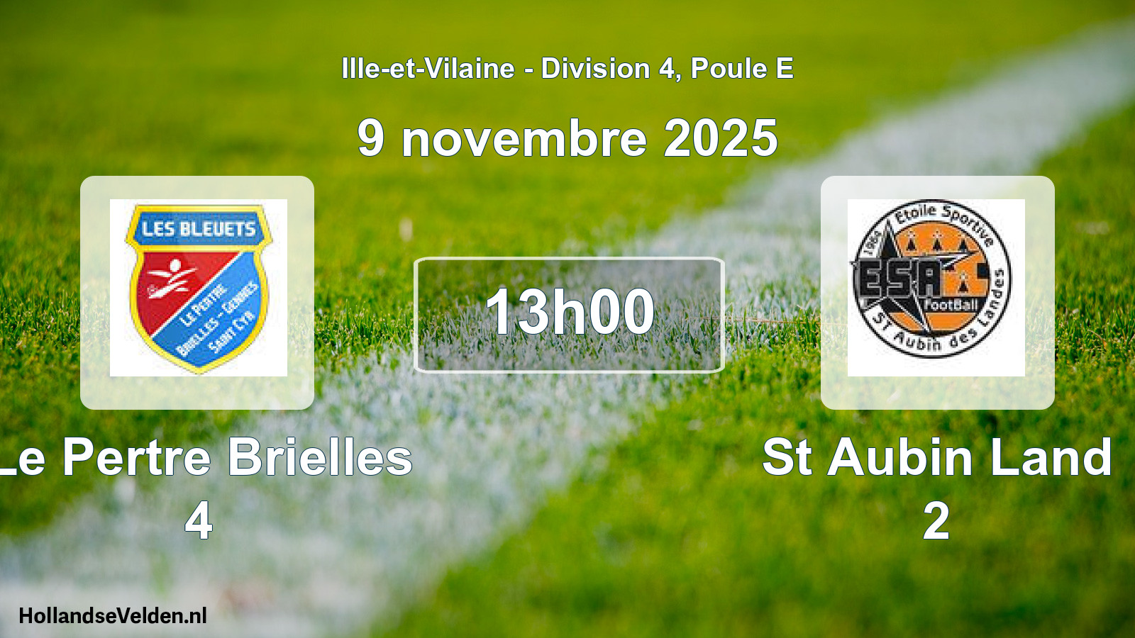 Scheduled Match: Le Pertre Brielles 4 - St Aubin Land 2 (9 November 2025)