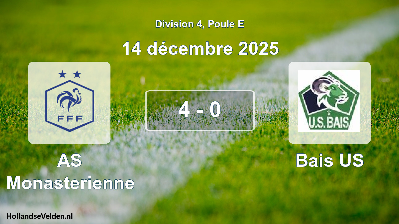 Total number of matches played: AS Monasterienne - Bais US 4 - 0 (14 December 2025)