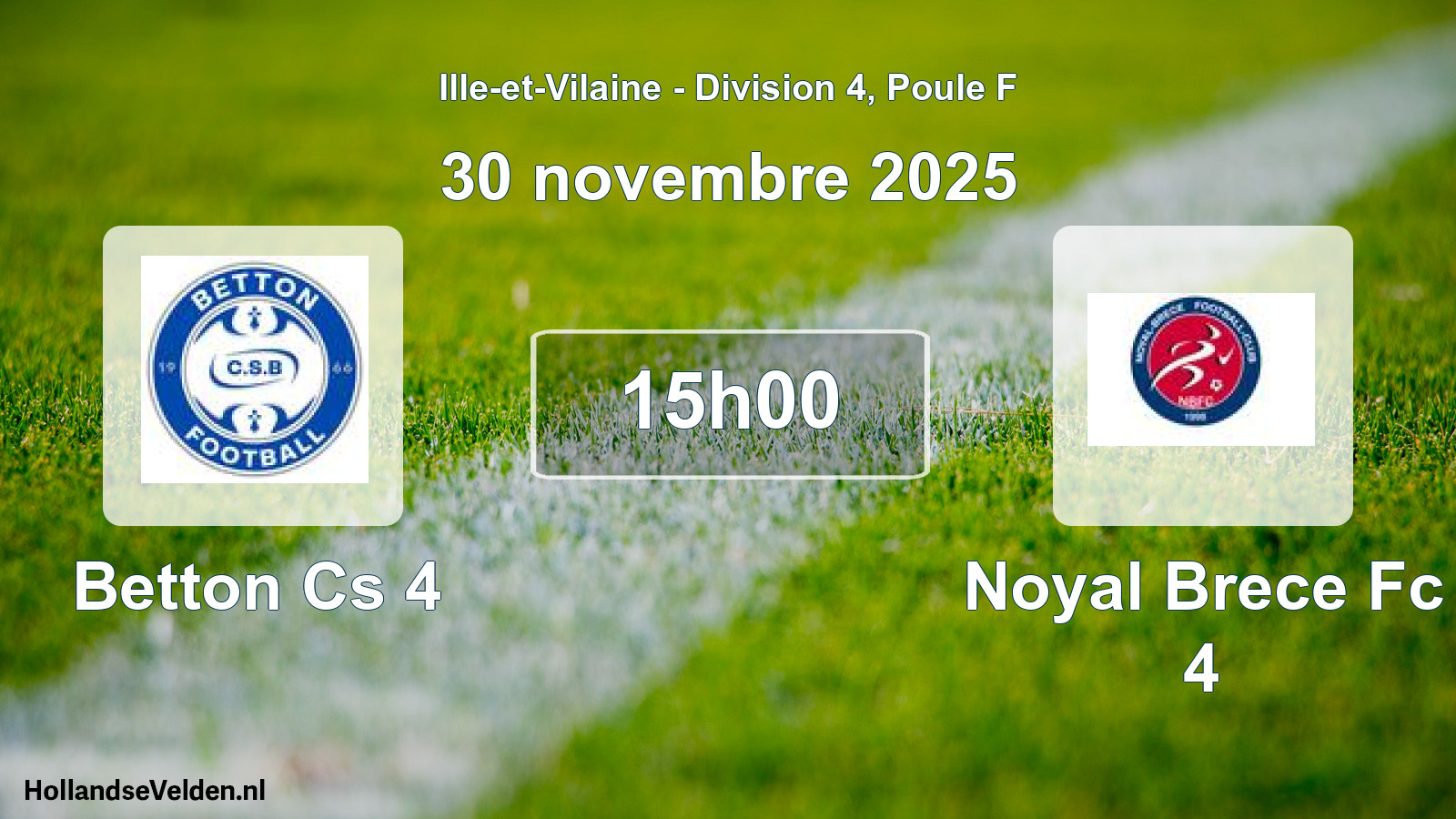 Scheduled Match: Betton Cs 4 - Noyal Brece Fc 4 (30 November 2025)