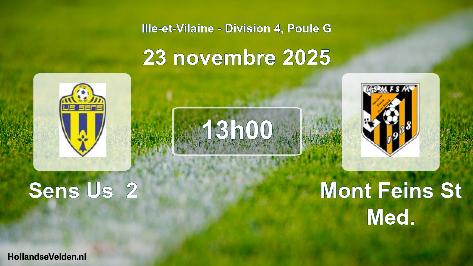 Geplande wedstrijd: Sens Us 2 - Mont Feins St Med. (23 novembre 2025)