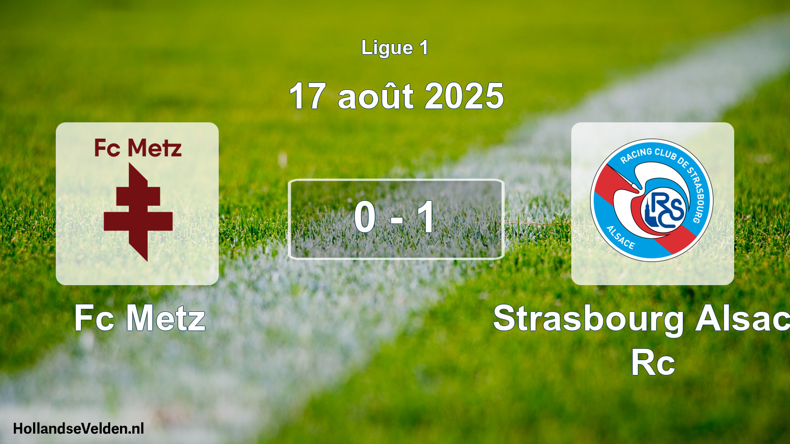 Gespeelde wedstrijd: Fc Metz - Strasbourg Alsace Rc 0 - 1 (17 augustus 2025)