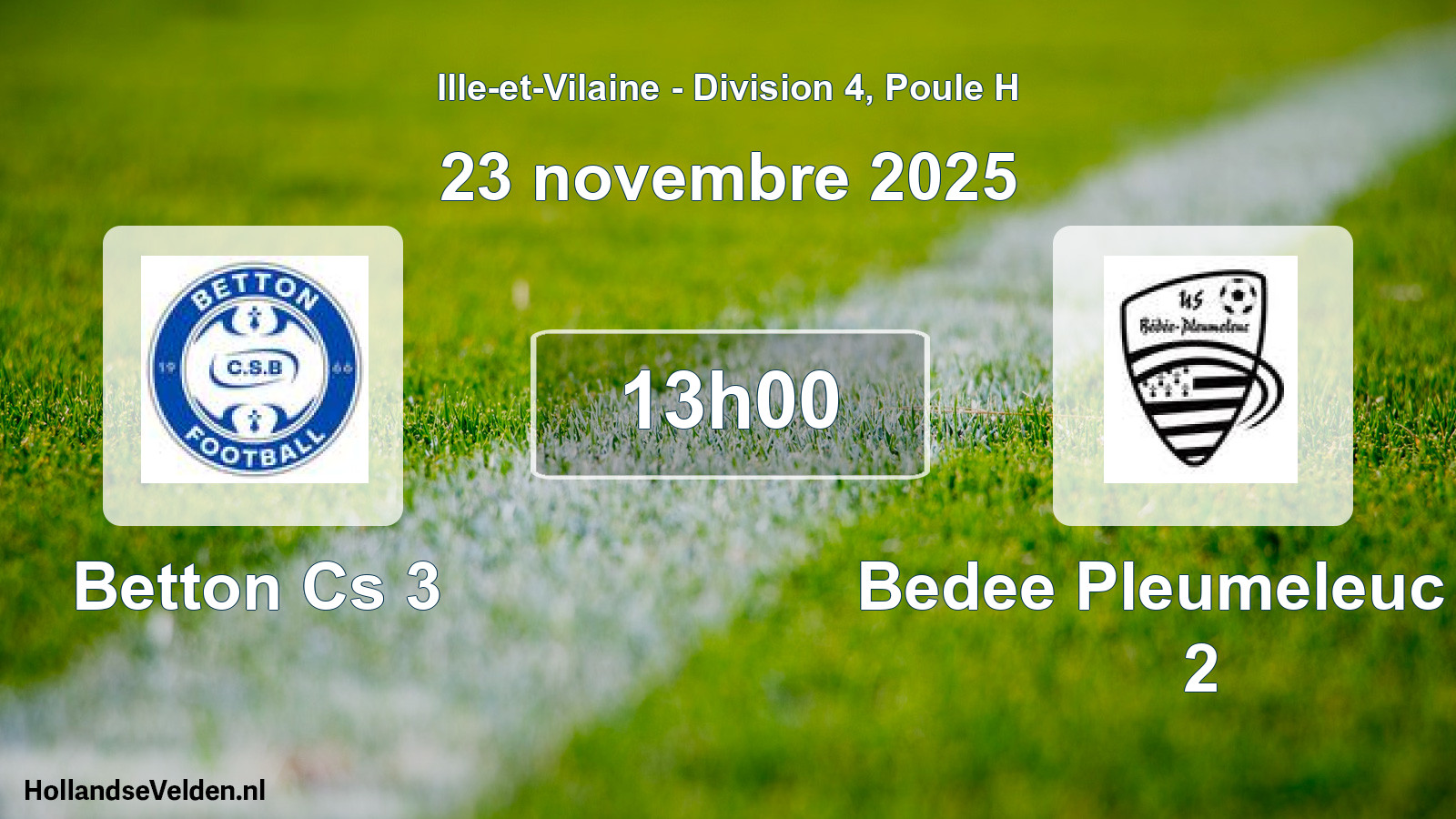 Geplande wedstrijd: Betton Cs 3 - Bedee Pleumeleuc Us 2 (23 novembre 2025)