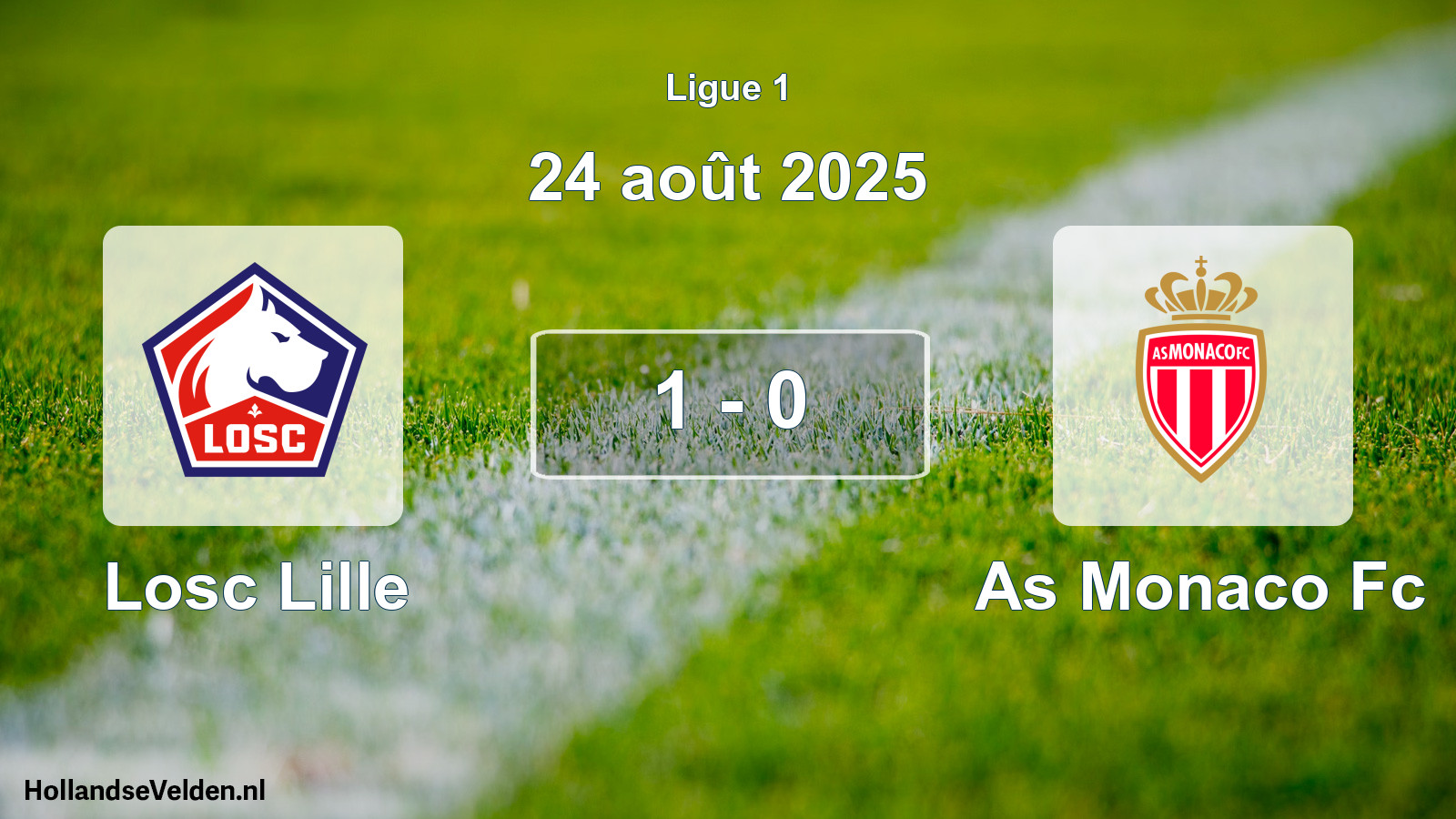 Gespeelde wedstrijd: Losc Lille - As Monaco Fc 1 - 0 (24 augustus 2025)