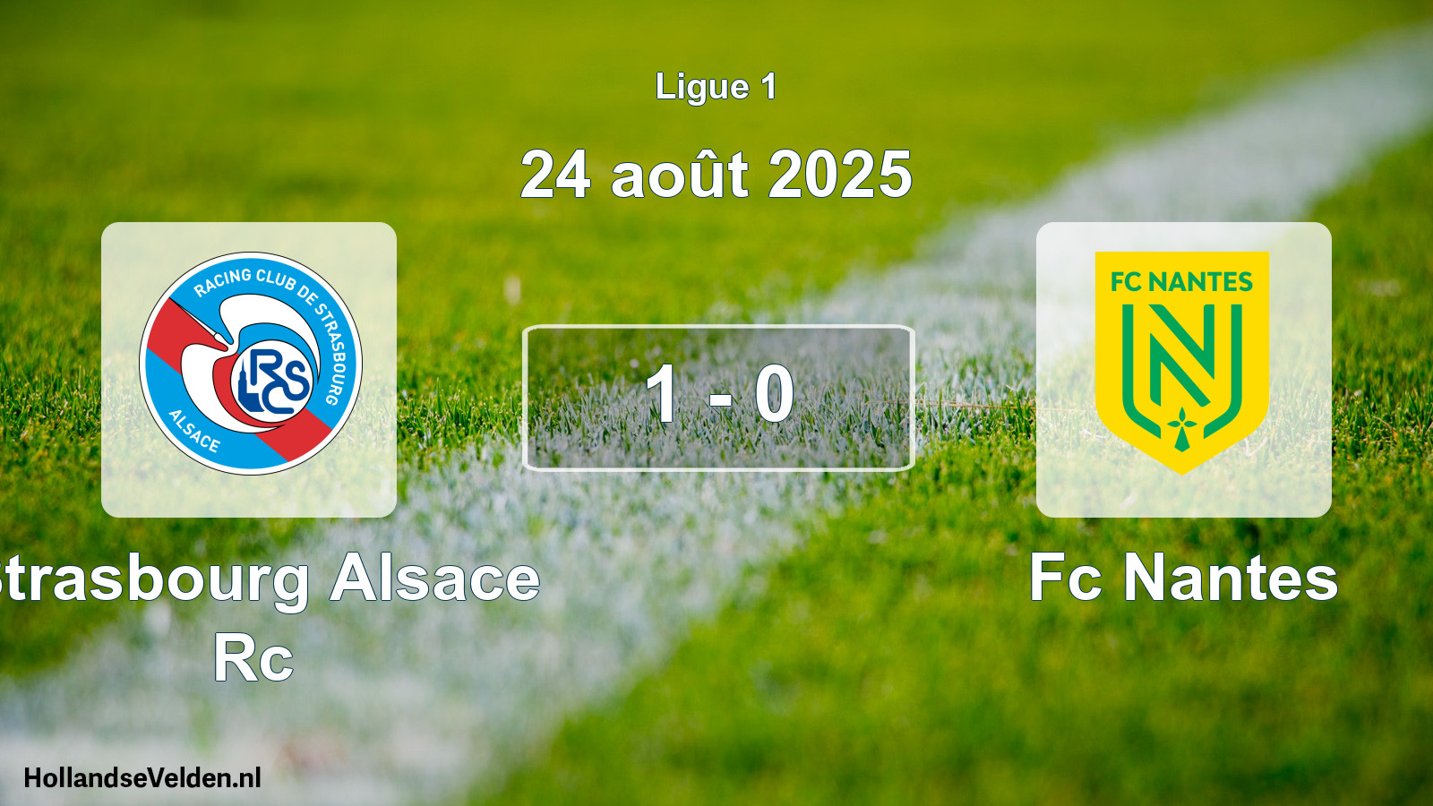 Gespeelde wedstrijd: Strasbourg Alsace Rc - Fc Nantes 1 - 0 (24 augustus 2025)