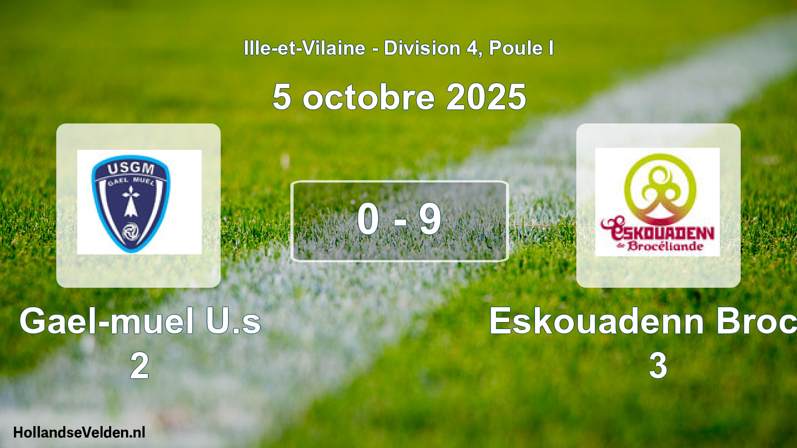 Gespeelde wedstrijd: Gael-muel U.s 2 - Eskouadenn Brocel 3 0 - 9 (5 oktober 2025)