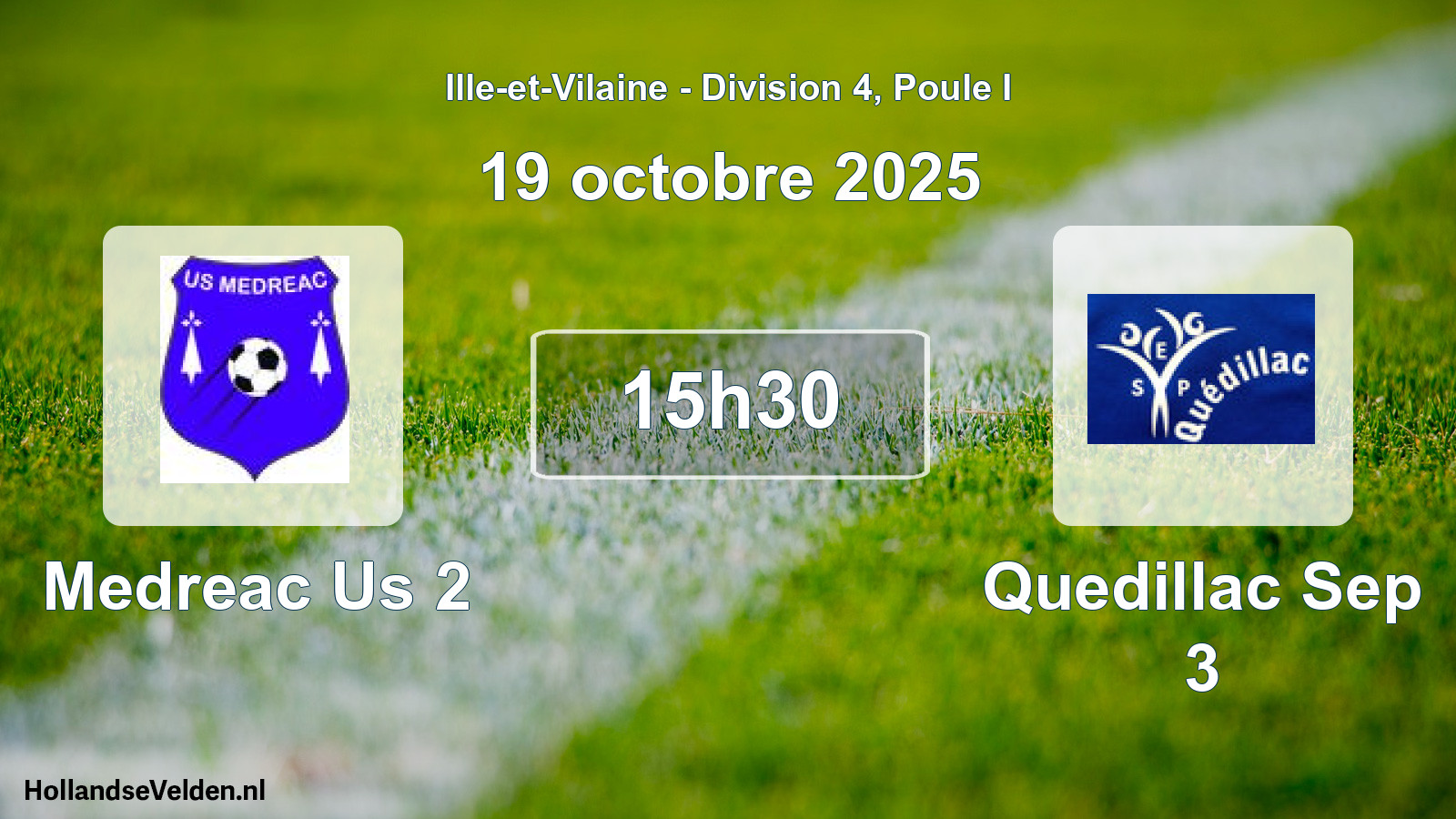 Geplande wedstrijd: Medreac Us 2 - Quedillac Sep 3 (19 octobre 2025)