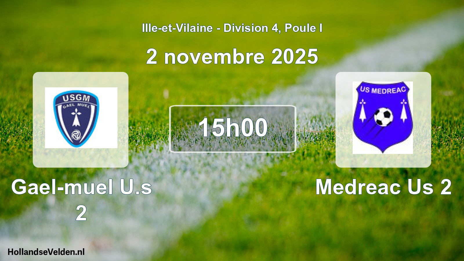 Geplande wedstrijd: Gael-muel U.s 2 - Medreac Us 2 (2 november 2025)