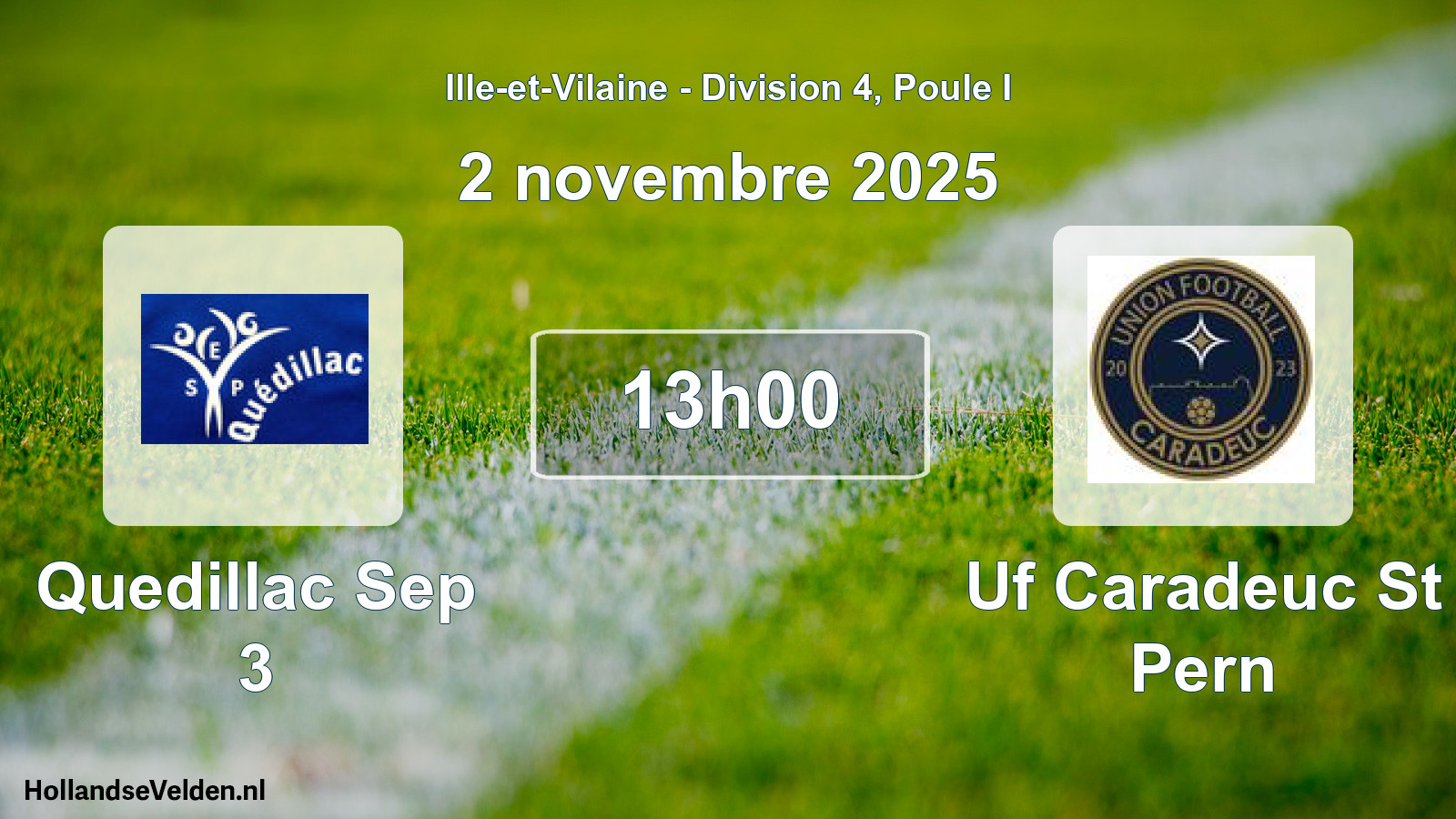 Geplande wedstrijd: Quedillac Sep 3 - Uf Caradeuc St Pern (2 november 2025)