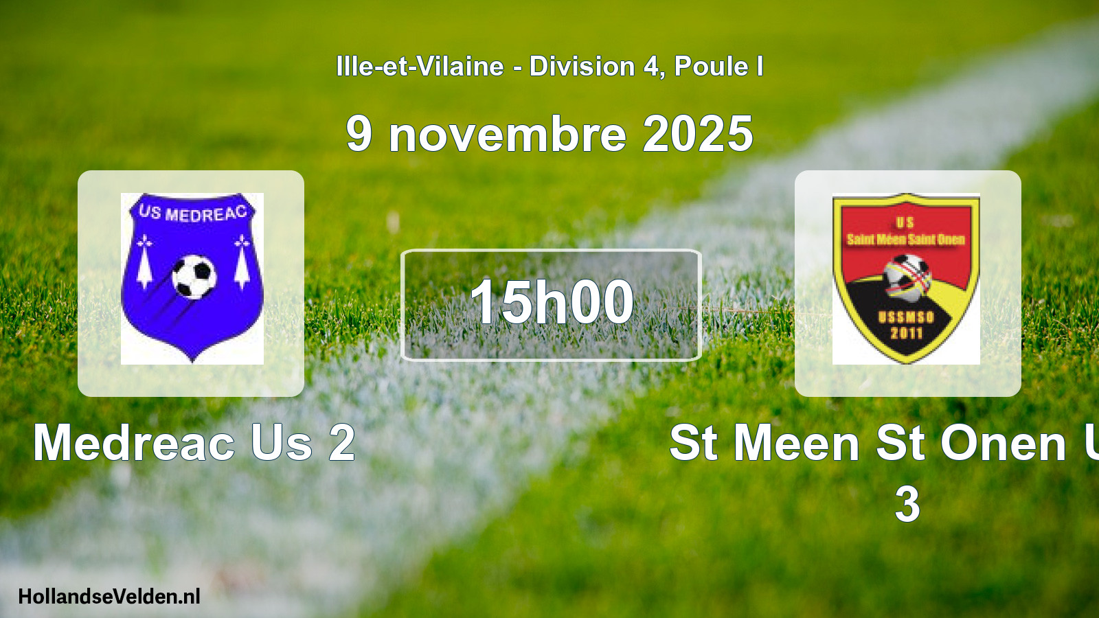 Geplande wedstrijd: Medreac Us 2 - St Meen St Onen Us 3 (9 november 2025)