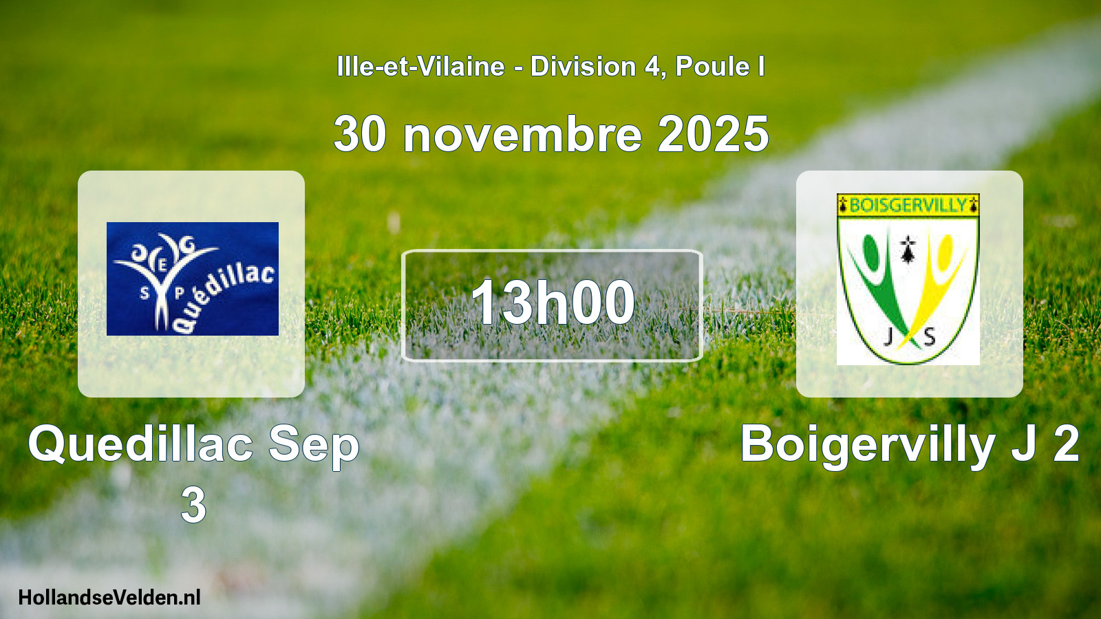 Geplande wedstrijd: Quedillac Sep 3 - Boigervilly J 2 (30 novembre 2025)