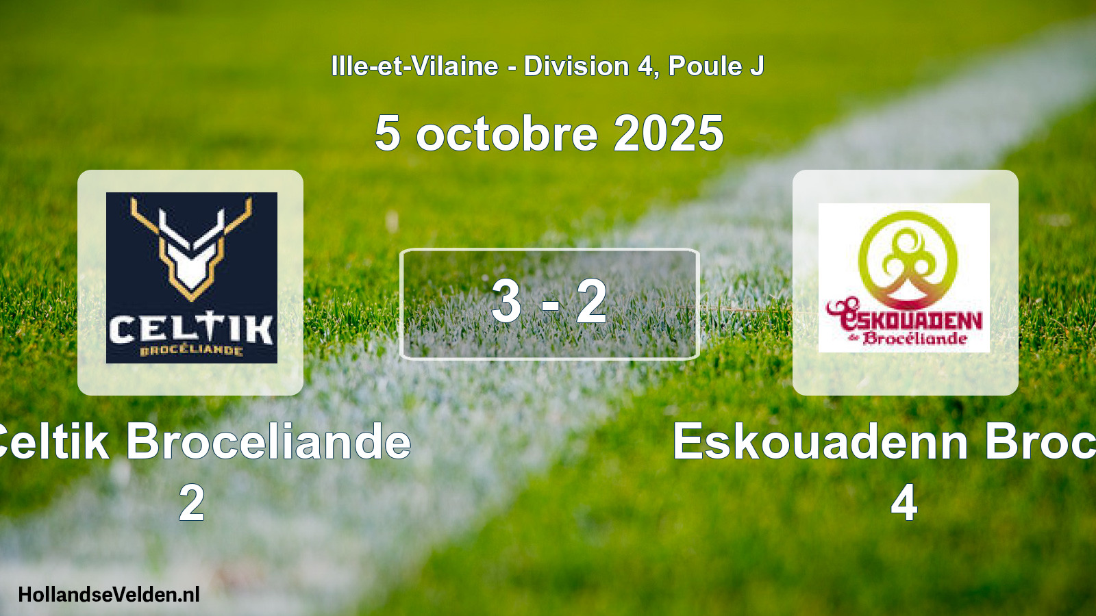 Gespeelde wedstrijd: Celtik Broceliande 2 - Eskouadenn Brocel 4 3 - 2 (5 octobre 2025)