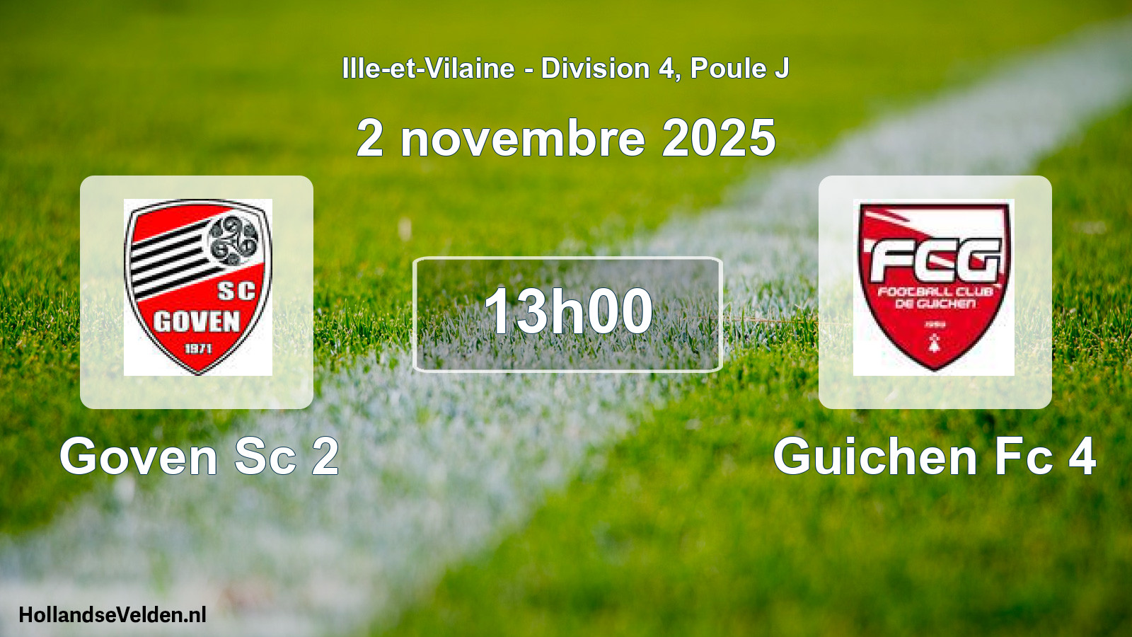 Geplande wedstrijd: Goven Sc 2 - Guichen Fc 4 (2 novembre 2025)