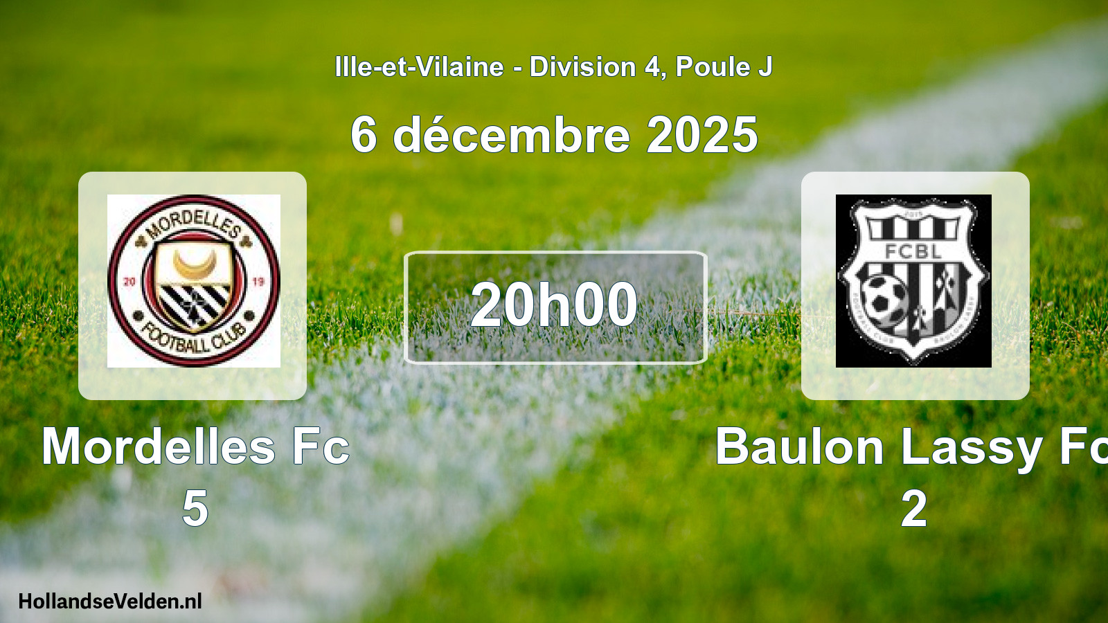 Scheduled Match: Mordelles Fc 5 - Baulon Lassy Fc 2 (6 December 2025)