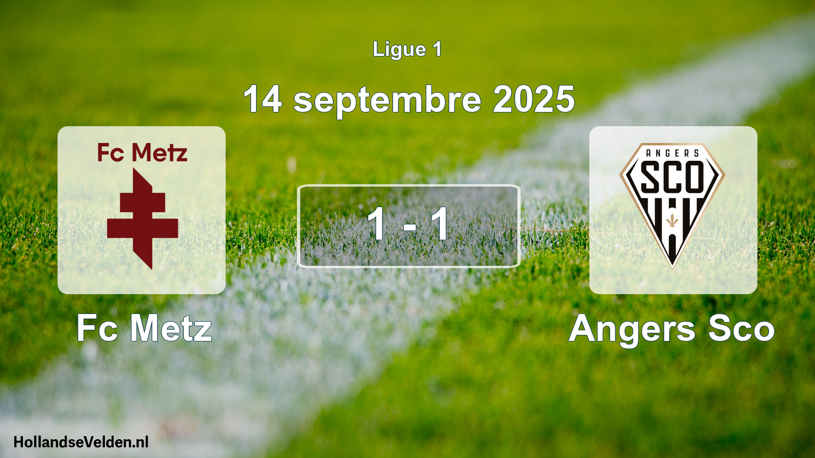 Gespeelde wedstrijd: Fc Metz - Angers Sco 1 - 1 (14 september 2025)