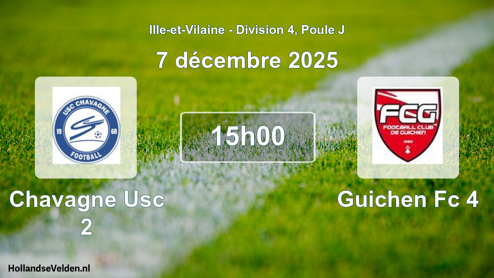 Geplande wedstrijd: Chavagne Usc 2 - Guichen Fc 4 (7 décembre 2025)